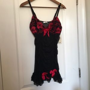 Sexy Black And Red Chemise